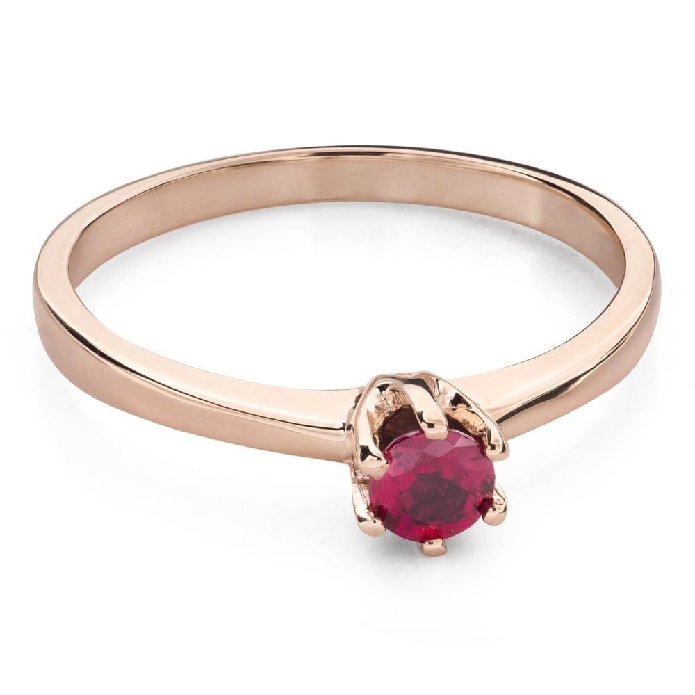 Золотое кольцо с драгоценными камнями "Рубин 3"