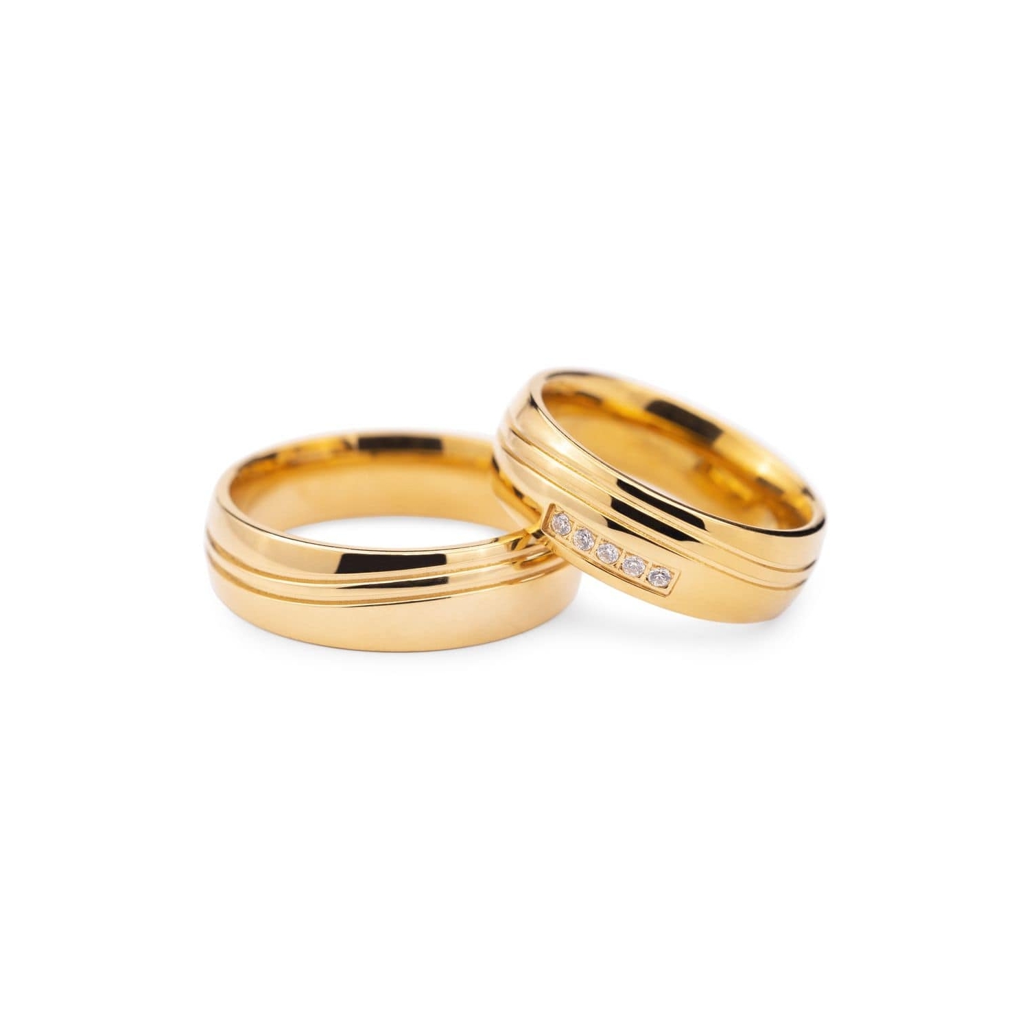 Золотые обручальные кольца с бриллиантами "VKA 128"