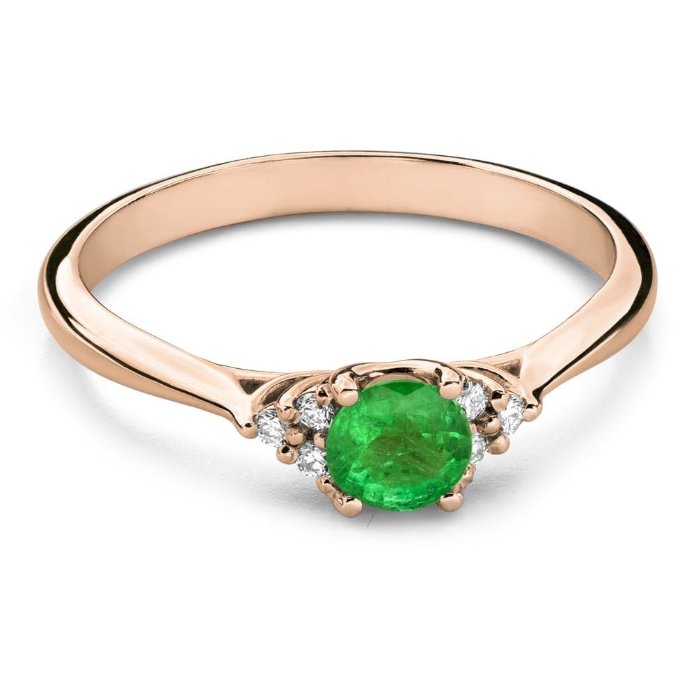 Помолвочное кольцо с драгоценными камнями "Изумруд 36"