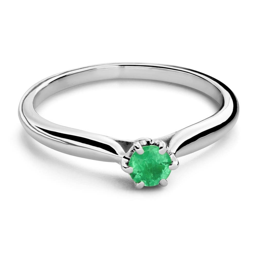 Saderināšanās gredzens ar dārgakmeņiem "Smaragds 46"