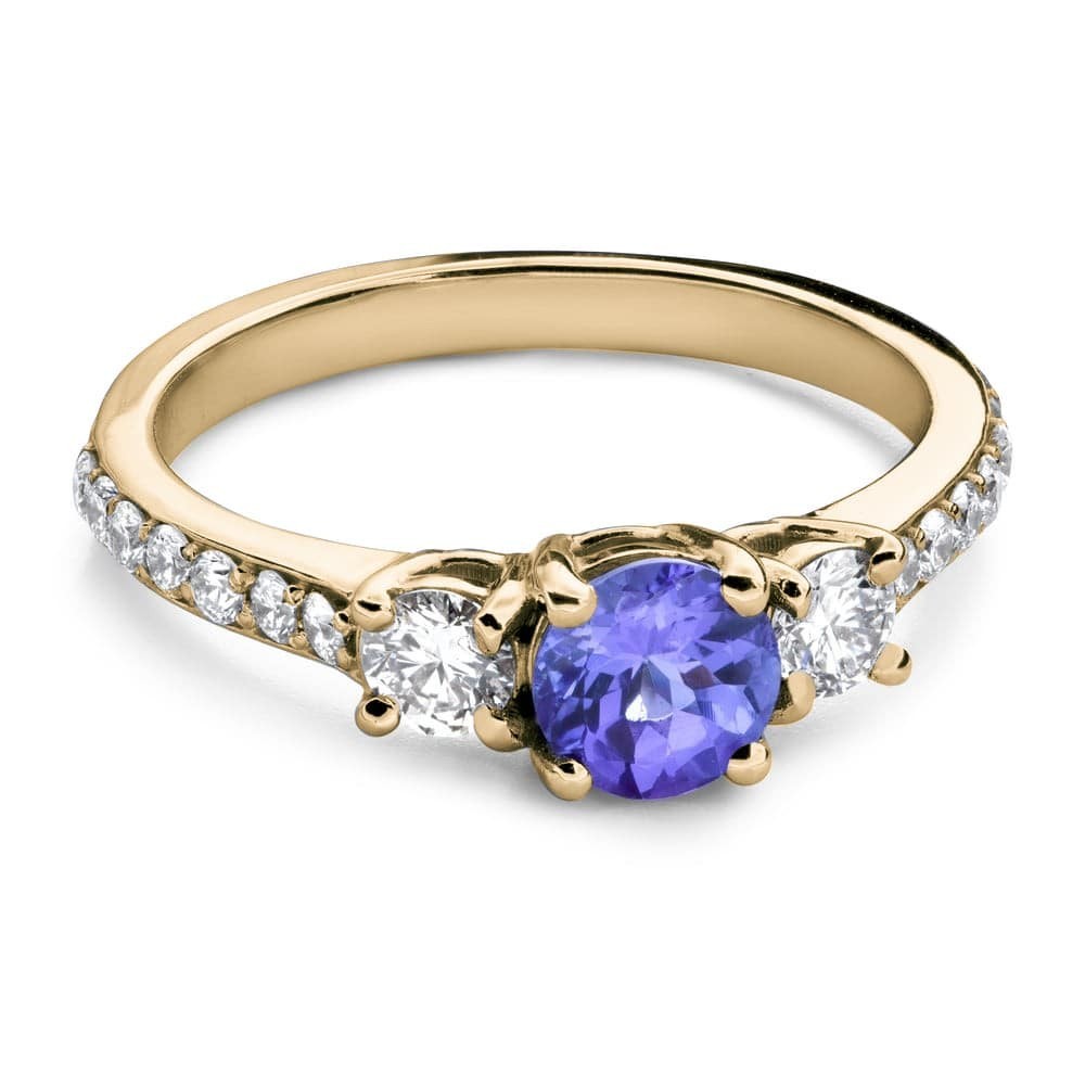 Помолвочное кольцо с драгоценными камнями "Краски 22"