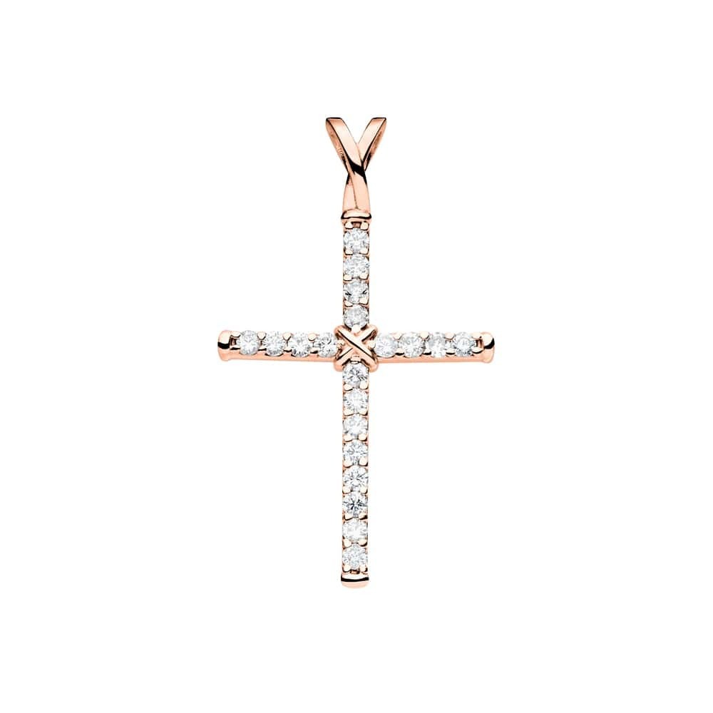 Zelta piekariņš ar briljantiem "Krusts ar dimantiem 3"