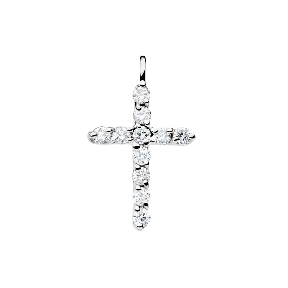 Zelta piekariņš ar briljantiem "Krusts ar dimantiem 10"