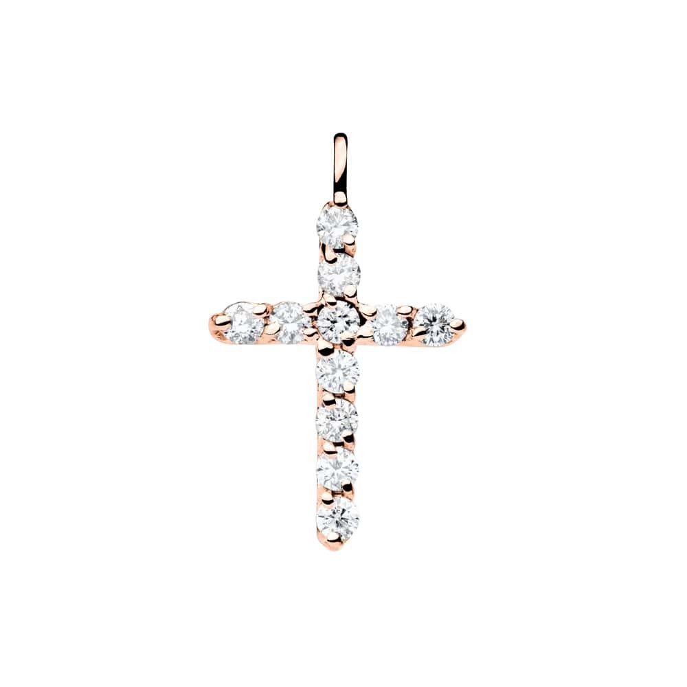 Zelta piekariņš ar briljantiem "Krusts ar dimantiem 12"