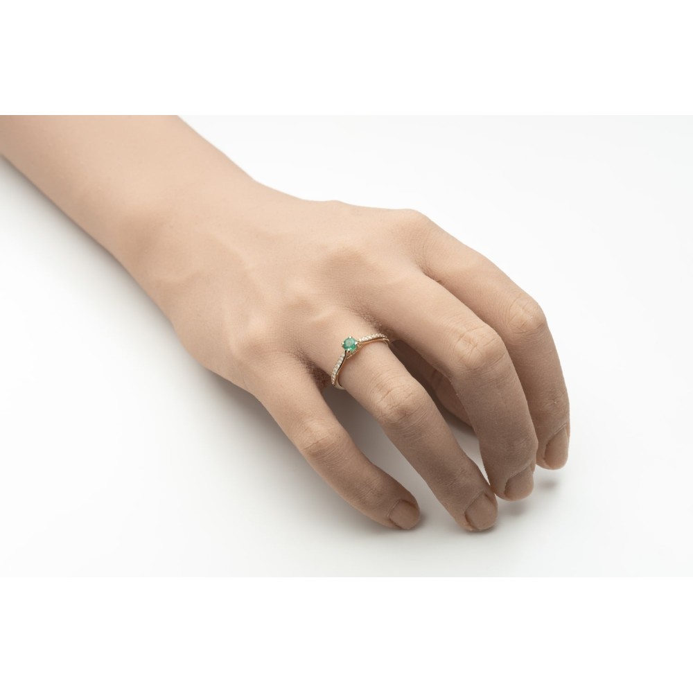 Золотое кольцо с Бриллиантами "Изумруд 85"