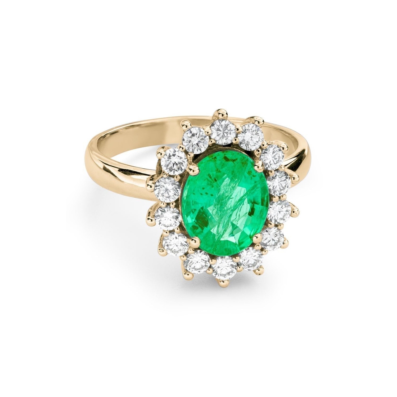 Помолвочное кольцо с драгоценными камнями "Изумруд 41"