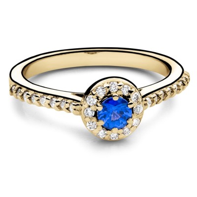 Золотое кольцо с драгоценными камнями "Сапфир 57"