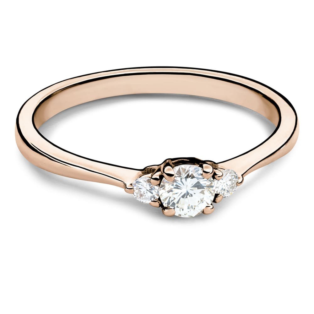 Zelta gredzens ar briljantu "Triloģija 6"