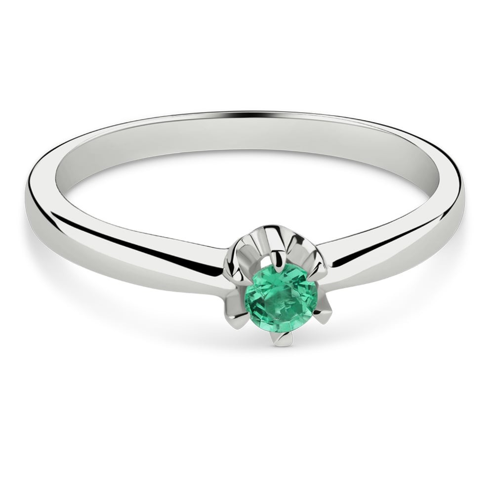 Saderināšanās gredzens ar dārgakmeņiem "Smaragds 55"