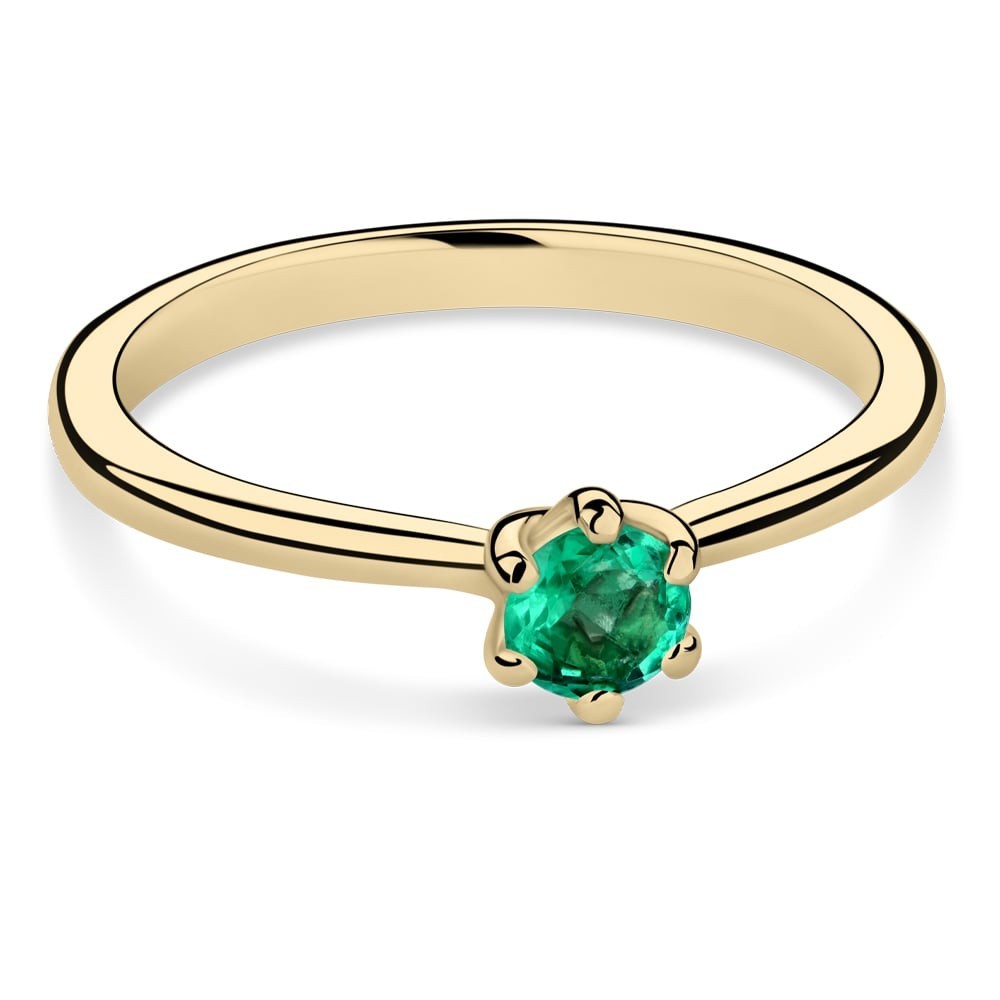 Помолвочное кольцо с драгоценными камнями "Изумруд 98"