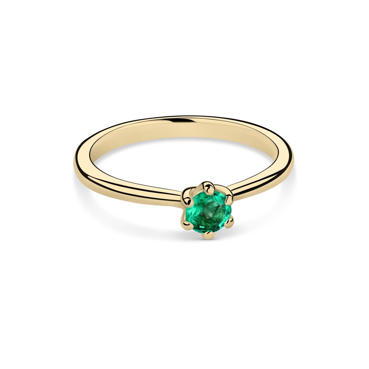 Помолвочное кольцо с драгоценными камнями "Изумруд 98"