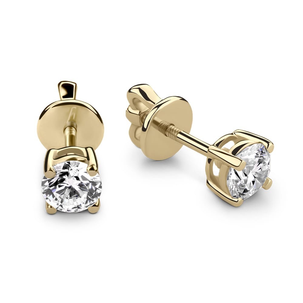 Золотые серьги с Бриллиантами "Классика 15"