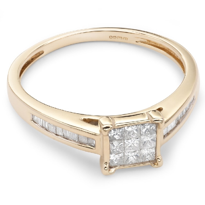 Помолвочное кольцо с алмазами "Принцессы 19"