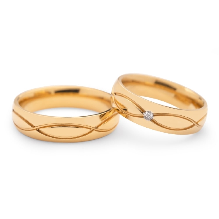 Золотые обручальные кольца с бриллиантами "VKA 098"