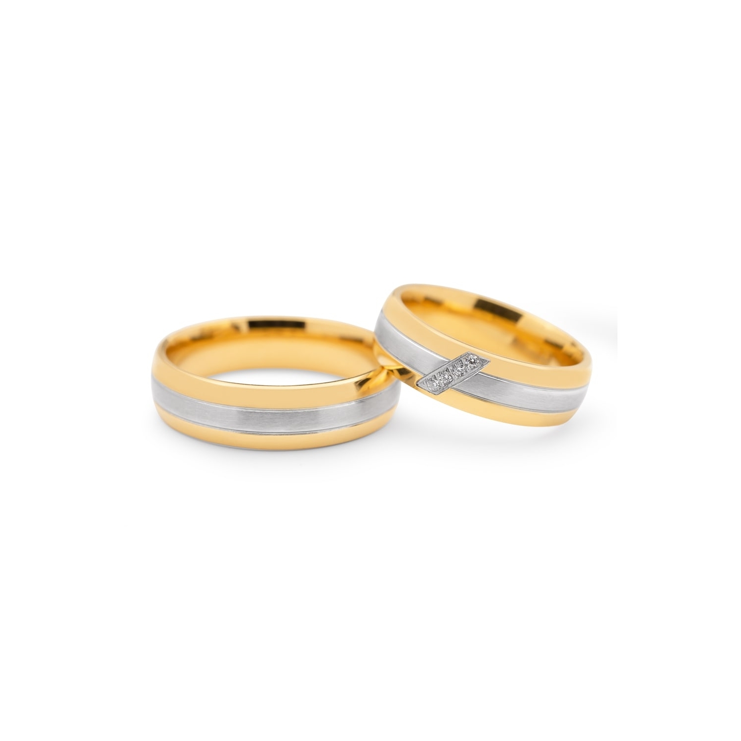 Золотые обручальные кольца с бриллиантами "VKA 096"