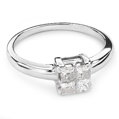 Помолвочное кольцо с алмазами "Принцессы 37"