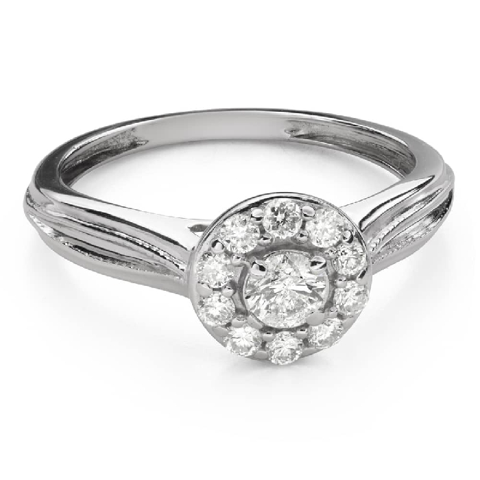 Помолвочное кольцо с Бриллиантом "Бриллиантовый цветок 50"