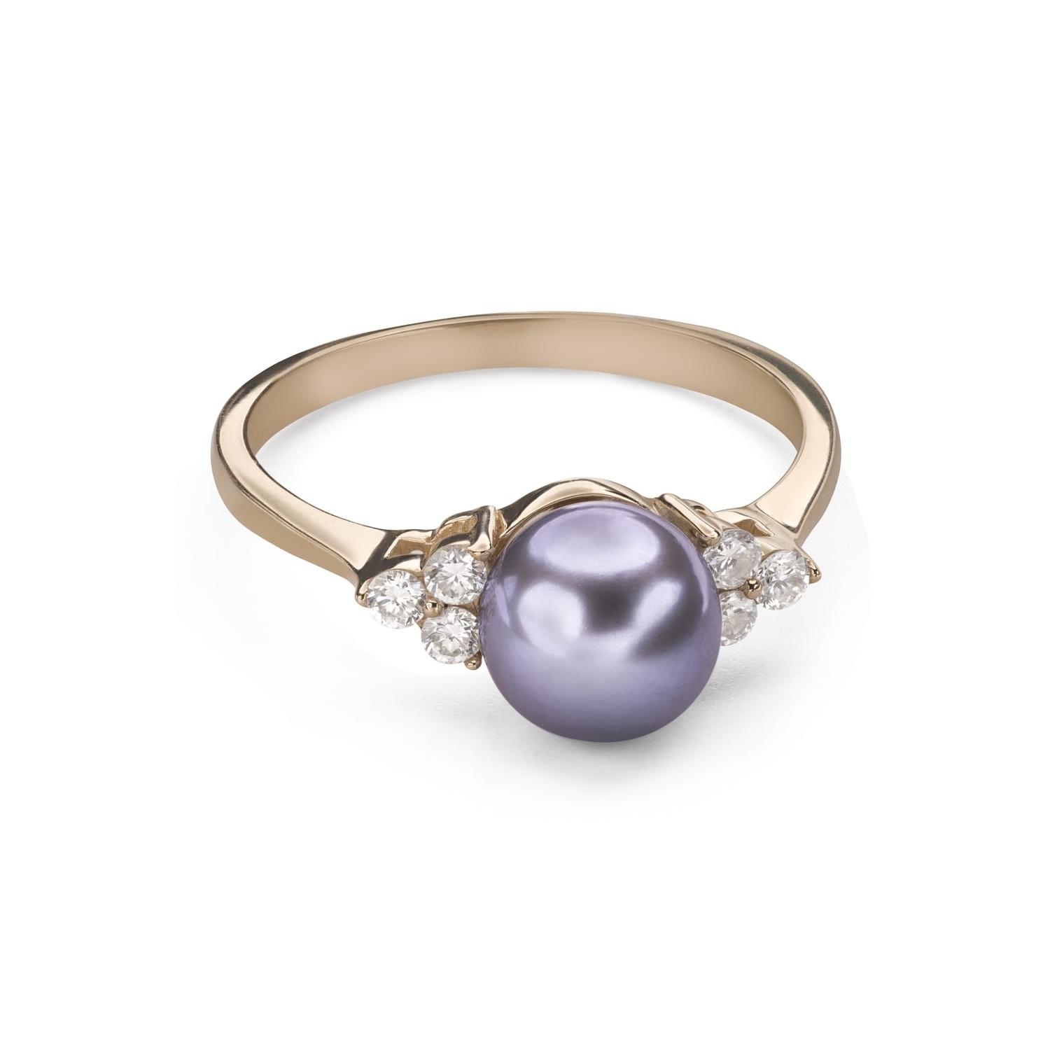 Помолвочное кольцо с драгоценными камнями "Жемчуг  9"