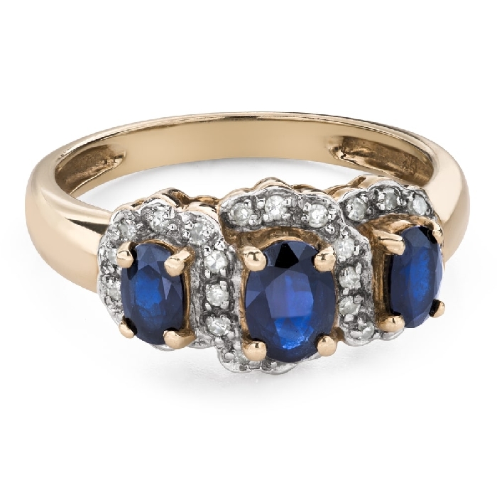 Помолвочное кольцо с драгоценными камнями "Сапфир 42"