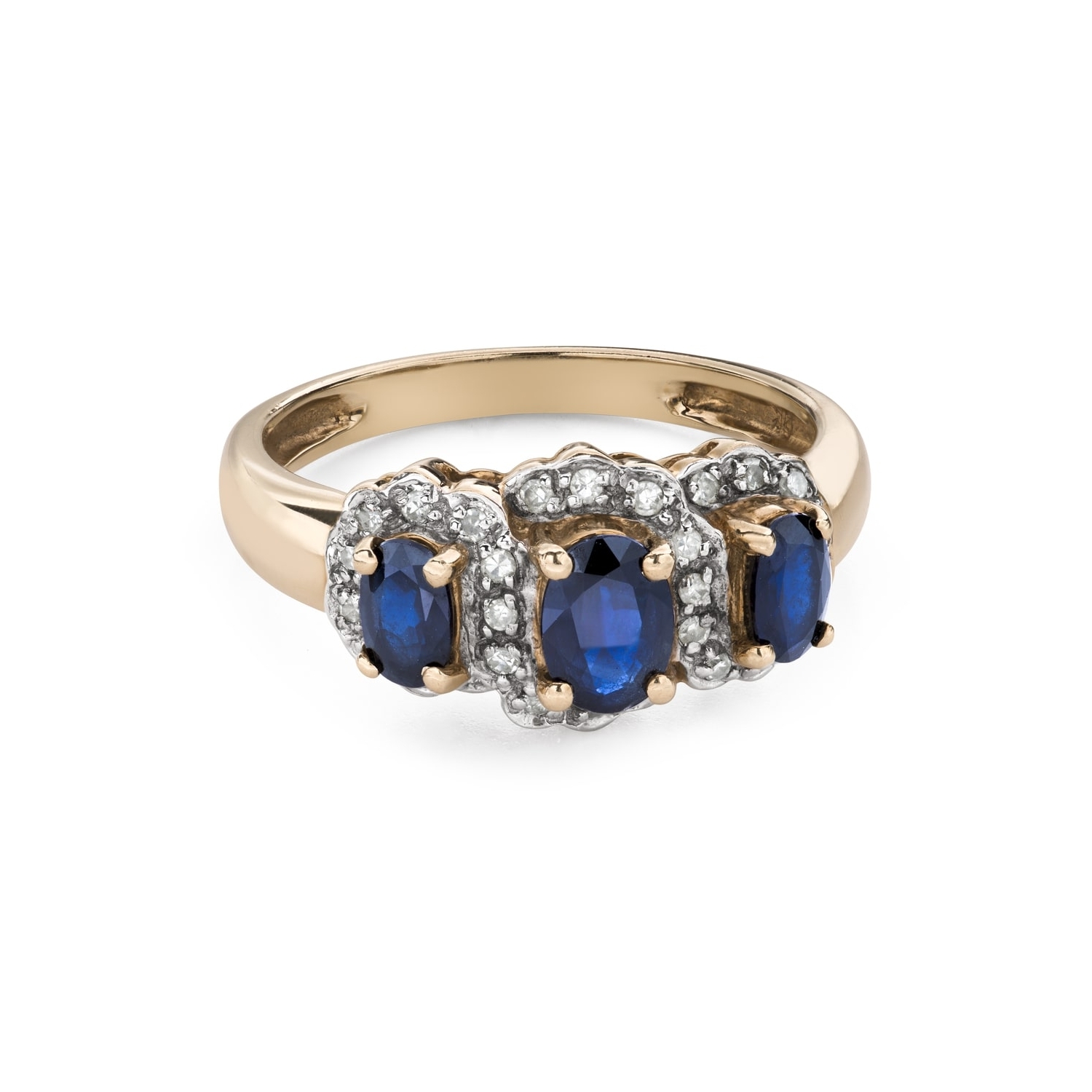 Помолвочное кольцо с драгоценными камнями "Сапфир 42"