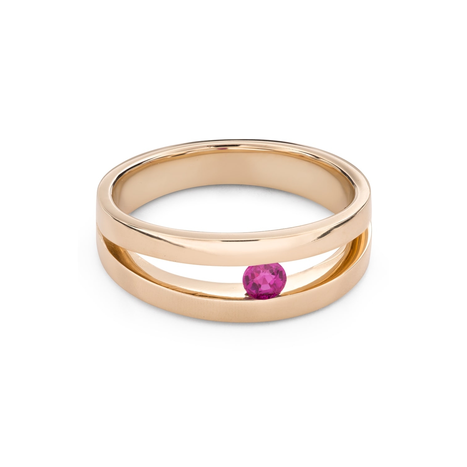 Золотое кольцо с драгоценными камнями "Рубин 46"