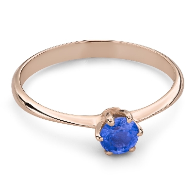 Помолвочное кольцо с драгоценными камнями "Сапфир 48"