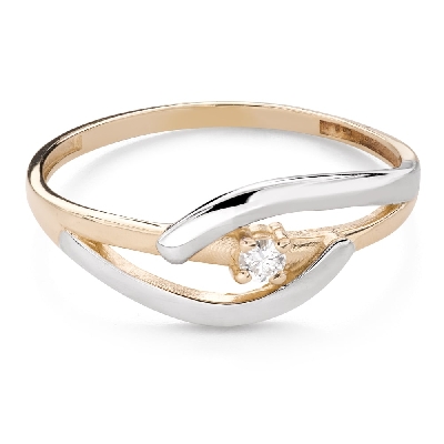 Помолвочное кольцо с Бриллиантом "В объятиях любви 91"