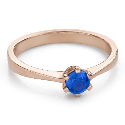Помолвочное кольцо с драгоценными камнями "Сапфир 53"