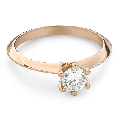 Золотое кольцо с  Бриллиантом "Королева 175"
