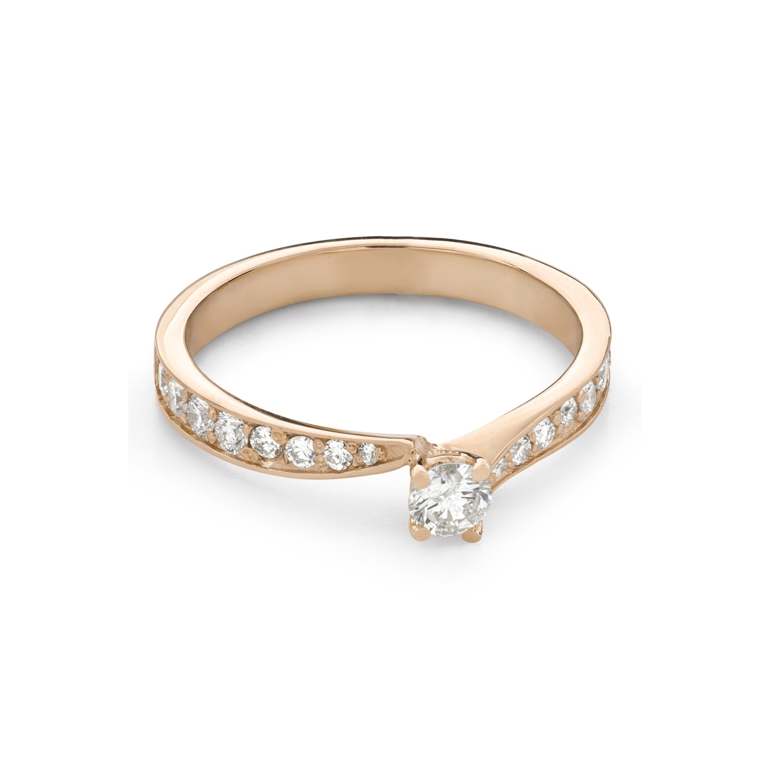Золотое кольцо с Бриллиантами "В объятиях любви 175"