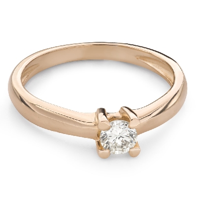 Золотое кольцо с  Бриллиантом "Прочность 183"