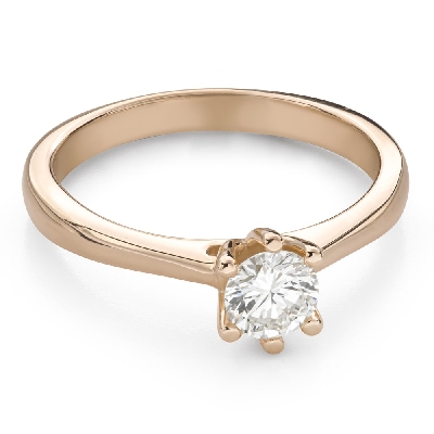 Золотое кольцо с  Бриллиантом "Королева сердца 51"