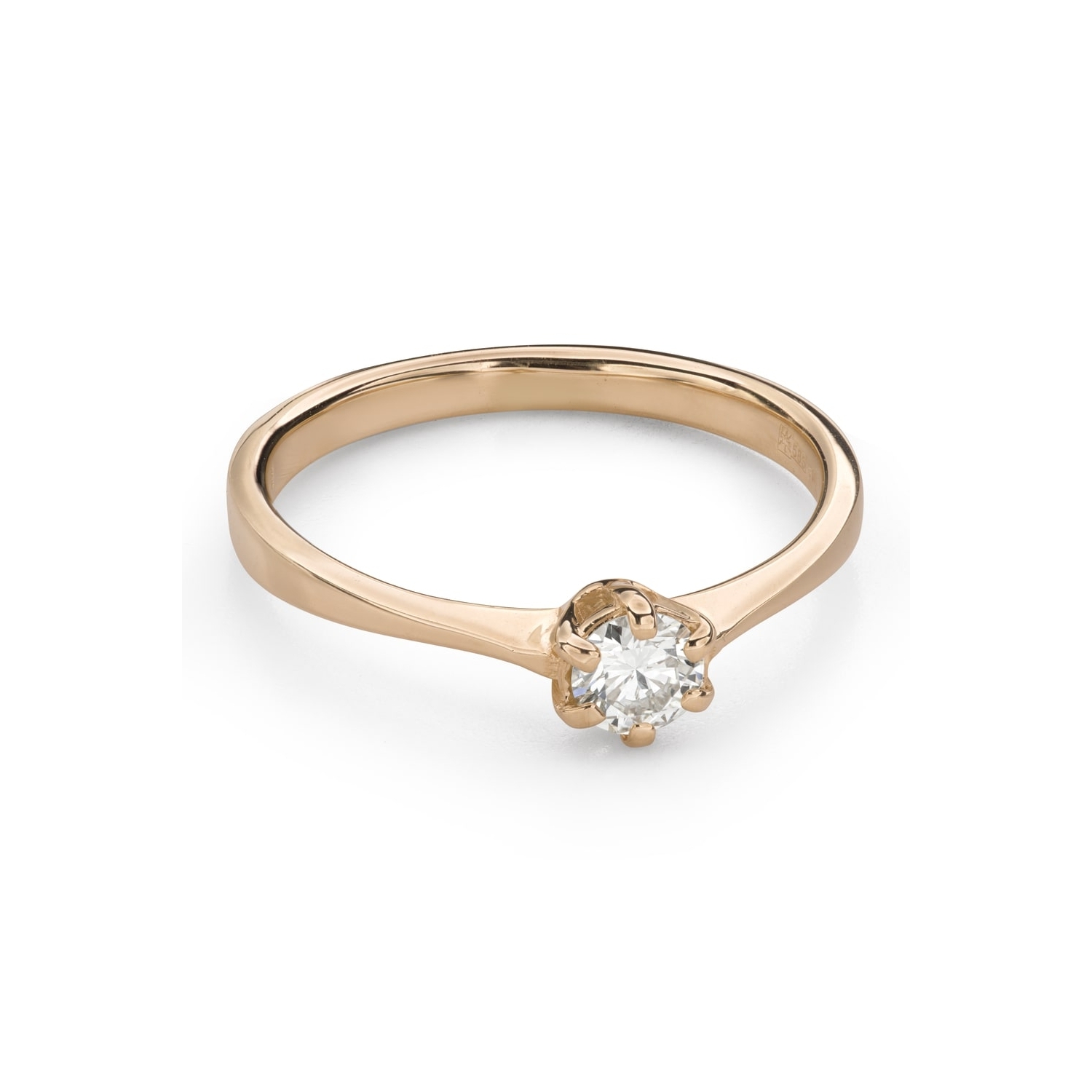 Zelta gredzens ar briljantu "Karaļmeita 180"