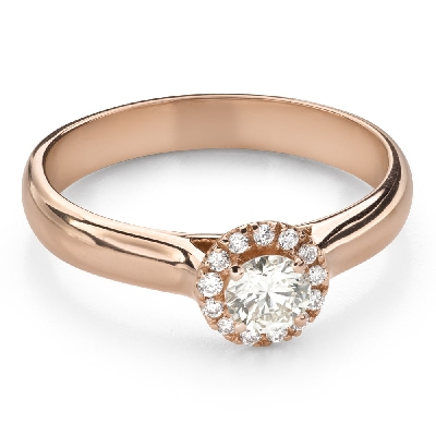 Золотое кольцо с Бриллиантами "Бриллиантовый цветок 58"