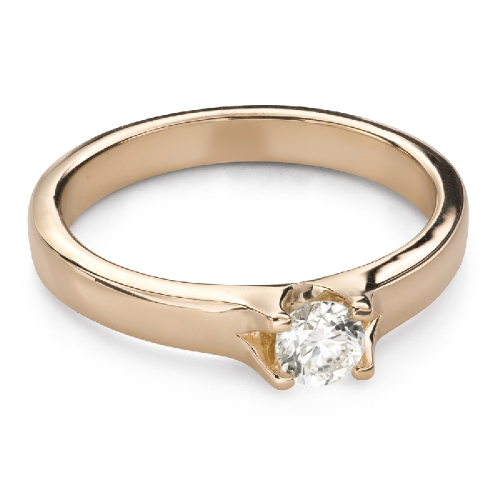 Золотое кольцо с  Бриллиантом "В объятиях любви 102"