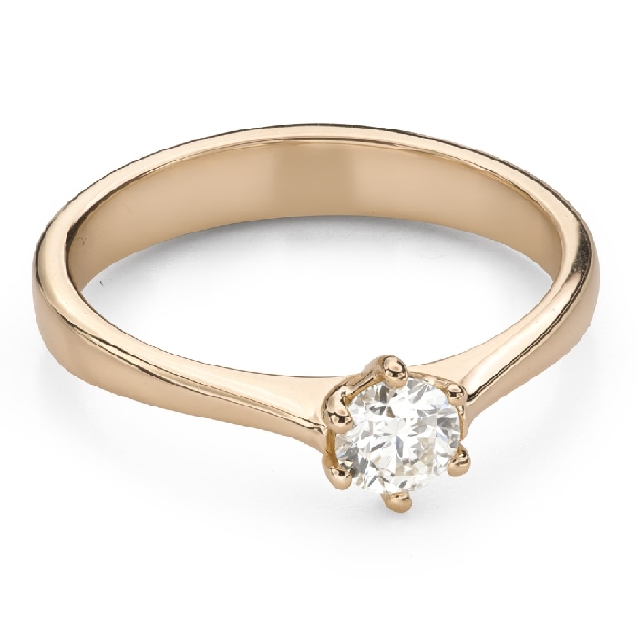 Золотое кольцо с  Бриллиантом "Королева 182"