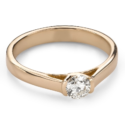 Золотое кольцо с  Бриллиантом "Королева сердца 52"