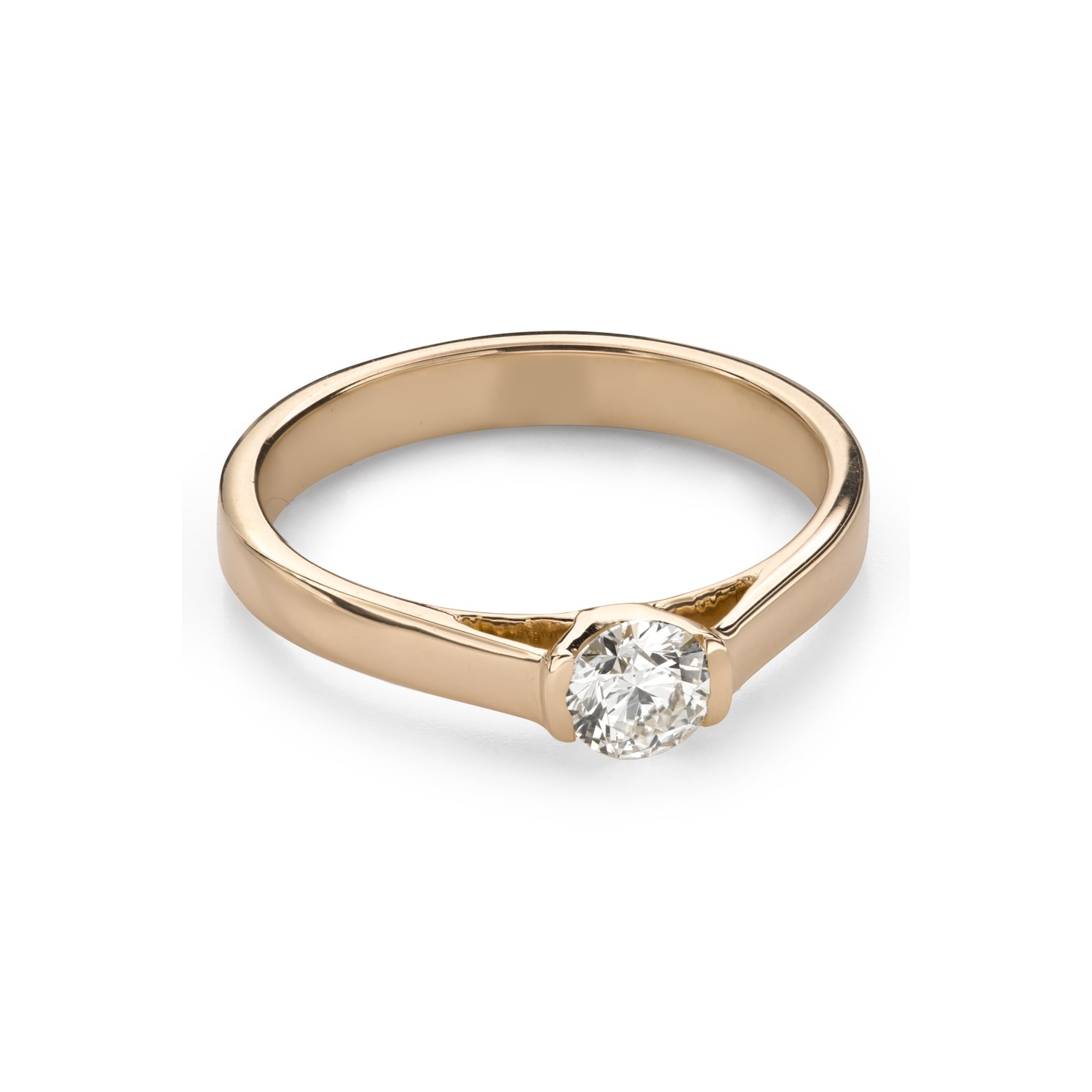 Золотое кольцо с  Бриллиантом "Королева сердца 52"