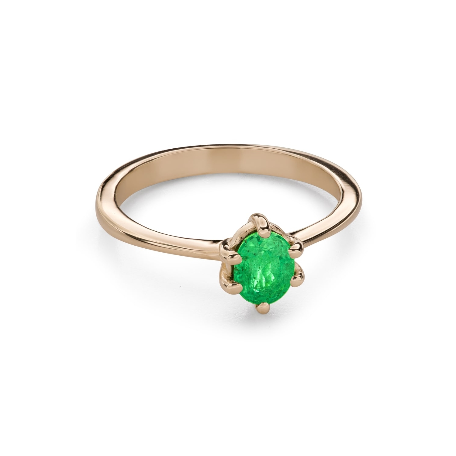 Помолвочное кольцо с драгоценными камнями "Изумруд 39"