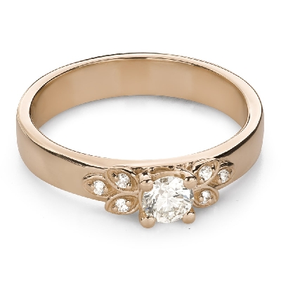 Золотое кольцо с Бриллиантами "Цветок 30"