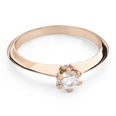 Золотое кольцо с  Бриллиантом "Королева 184"