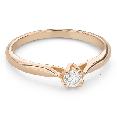 Золотое кольцо с  Бриллиантом "Богиня 370"