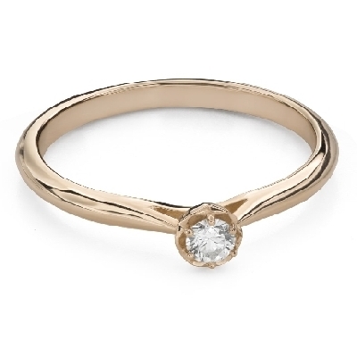 Золотое кольцо с  Бриллиантом "Цветок 31"