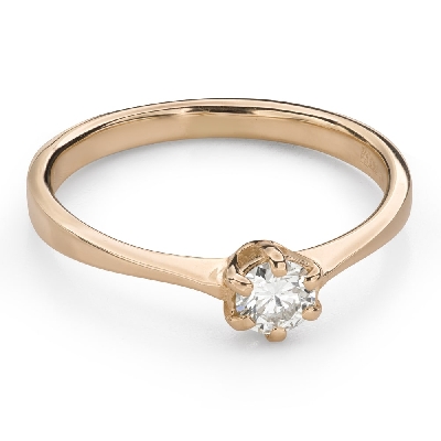 Золотое кольцо с  Бриллиантом "Королева 188"