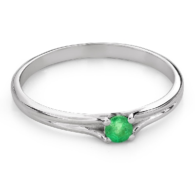 Saderināšanās gredzens ar ar dārgakmeņiem "Smaragds 44"
