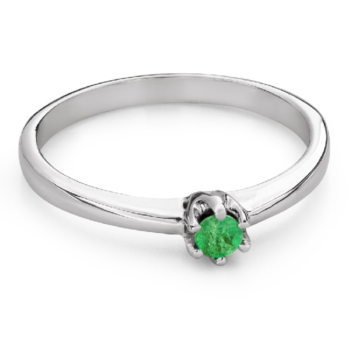 Помолвочное кольцо с драгоценными камнями "Изумруд 45"