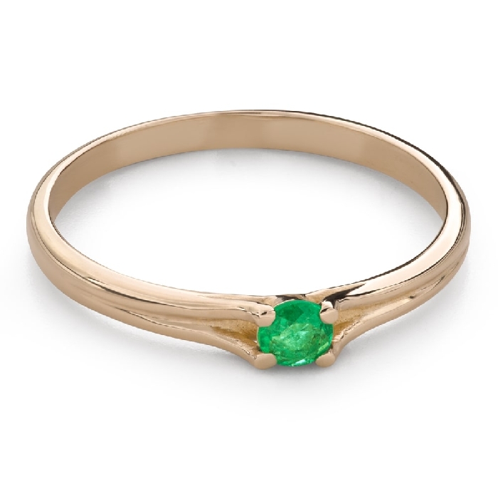 Помолвочное кольцо с драгоценными камнями "Изумруд 47"