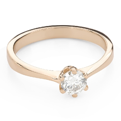 Золотое кольцо с  Бриллиантом "Королева 190"