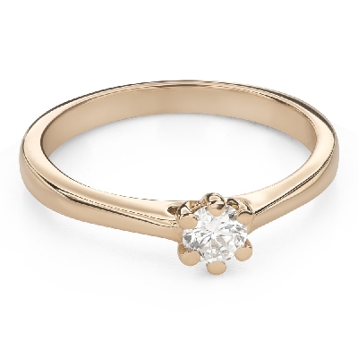 Золотое кольцо с  Бриллиантом "Королева 202"