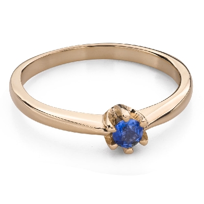 Помолвочное кольцо с драгоценными камнями "Сапфир 57"